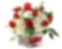 red Sweetheart Roses white Hydrangea and white Freesia