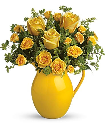 Teleflora's Sunny Day Pitcher of Roses