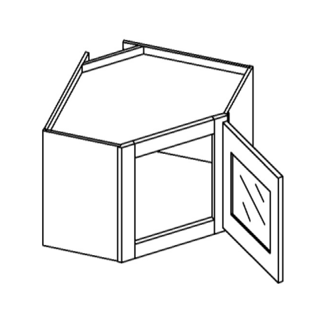 Wall Diagonal Corner (12") +Glass Door