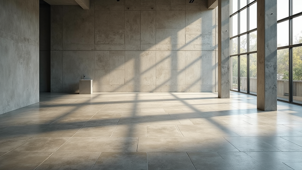High angle view of industrial floor installation with eco-friendly tiles