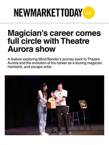 A feature exploring Mind Bender's return to Theatre Aurora, where his theatrical journey first began, and the full circle moment behind one of his most personal performances.