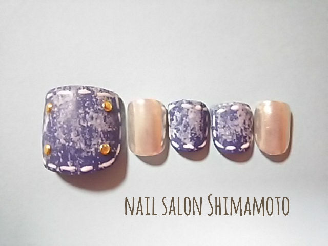 ◆デニムとミラーネイル