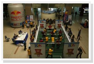 Eagle view of the Foosball arena at the launching ceremony, Airport Mall (Source: Hisyam Latif)