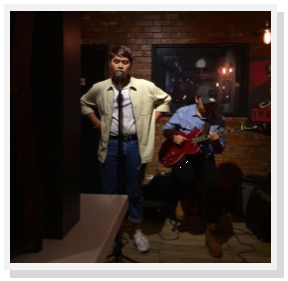 Muiz Zamri (Vocalist) and Redzaimin Ahmad (Guitarist) at Latte Café, Krema Coffee