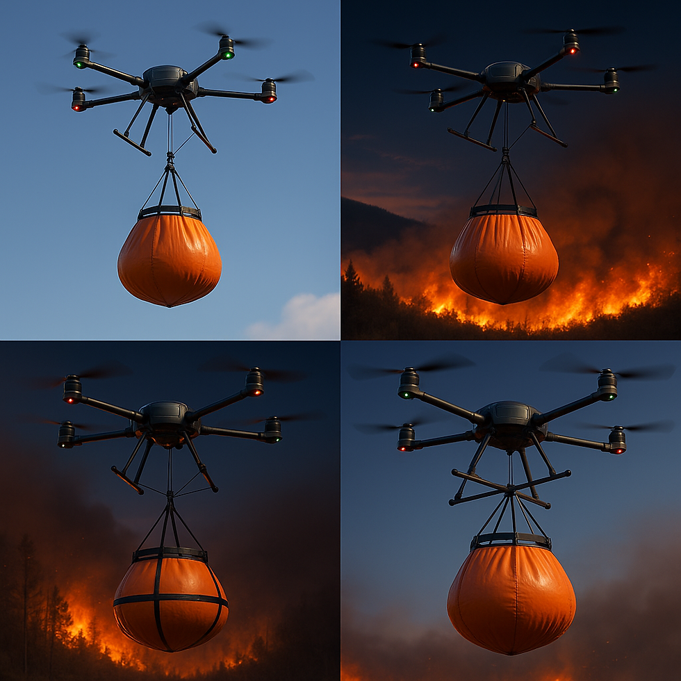 illustrated wildfire drones
