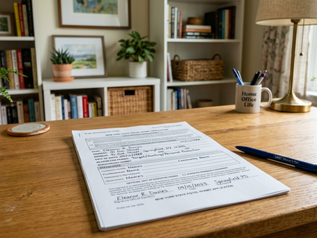 CT pistol permit application form on desk