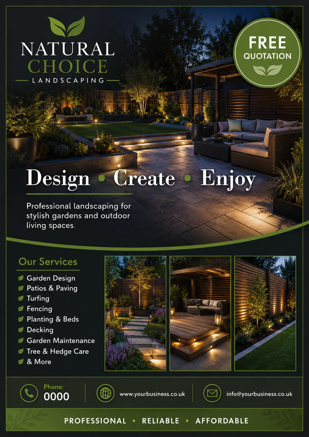 Landscaping Leaflet Design, Flyer Template #6 PDF Print Ready