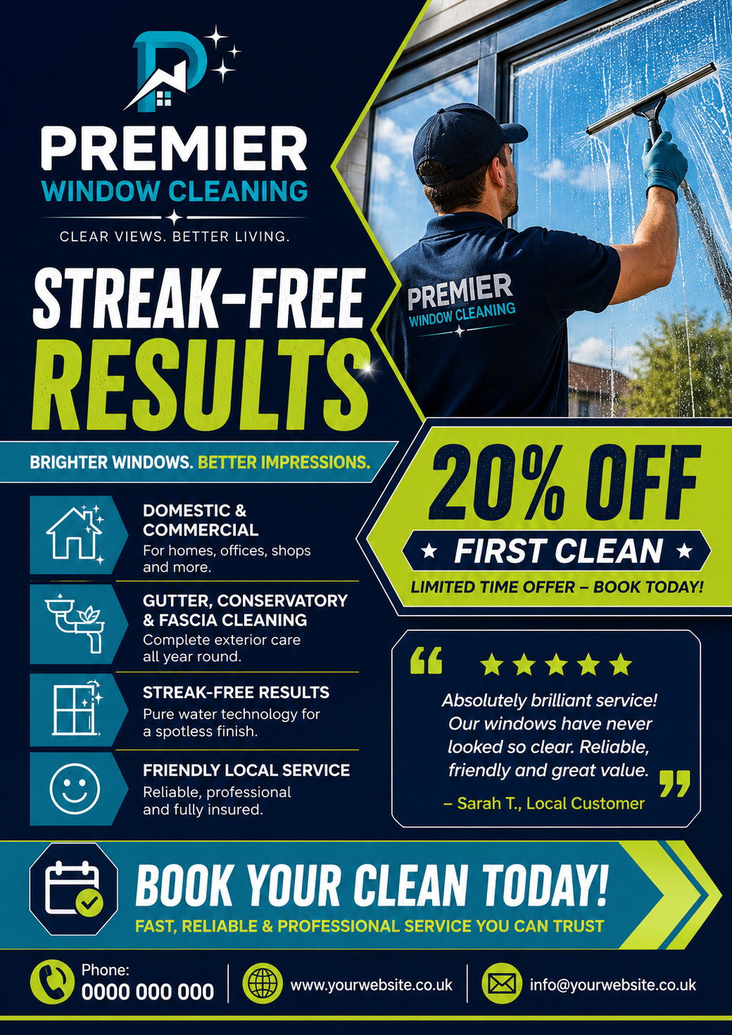 Window Cleaning Leaflet Design Template 2#
