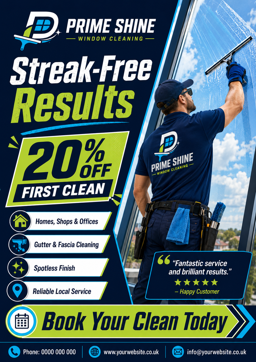 Window Cleaning Leaflet Design Template 4#