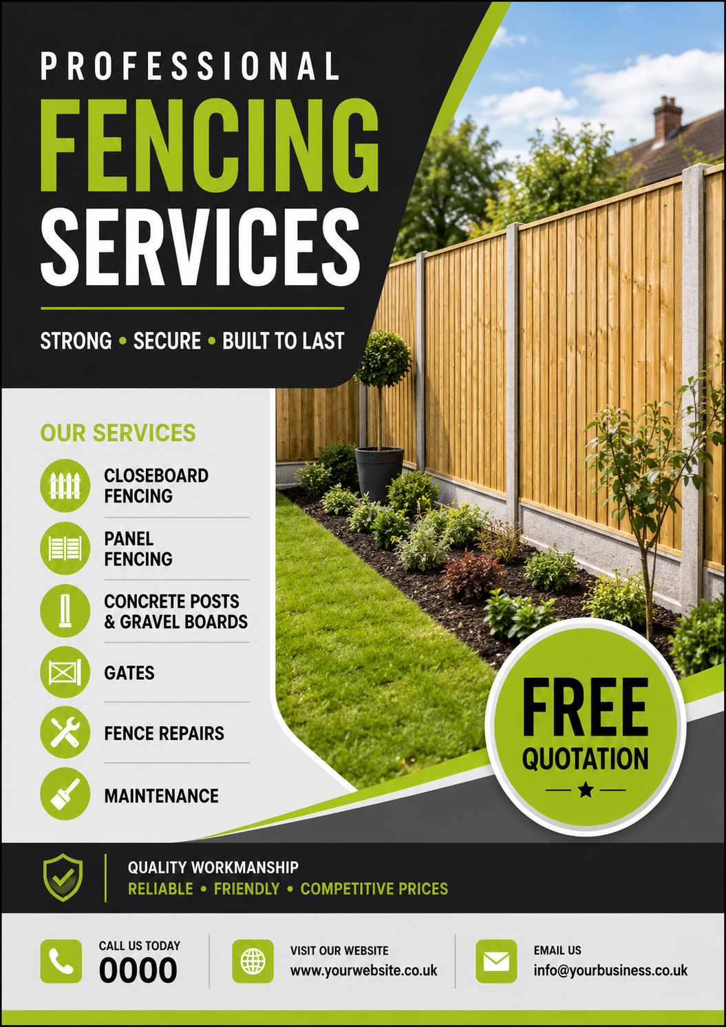 Fencing Leaflet Design, Fencing Flyer Template #1 PDF Print Ready