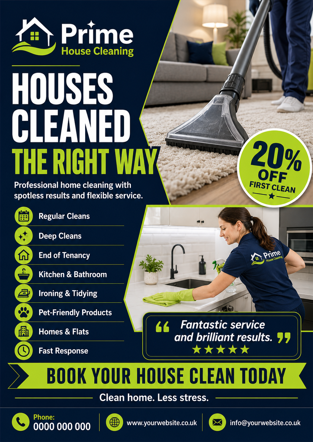 House Cleaning Leaflet, Flyer Design 2# Print-Ready PDF & Printing