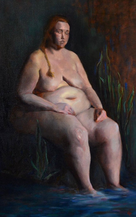 Sparsh Gupta past artwork: Nude woman seated in water