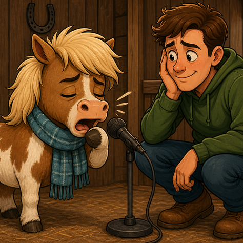 My friend’s pony sounded bad. Guess he’s a little horse.