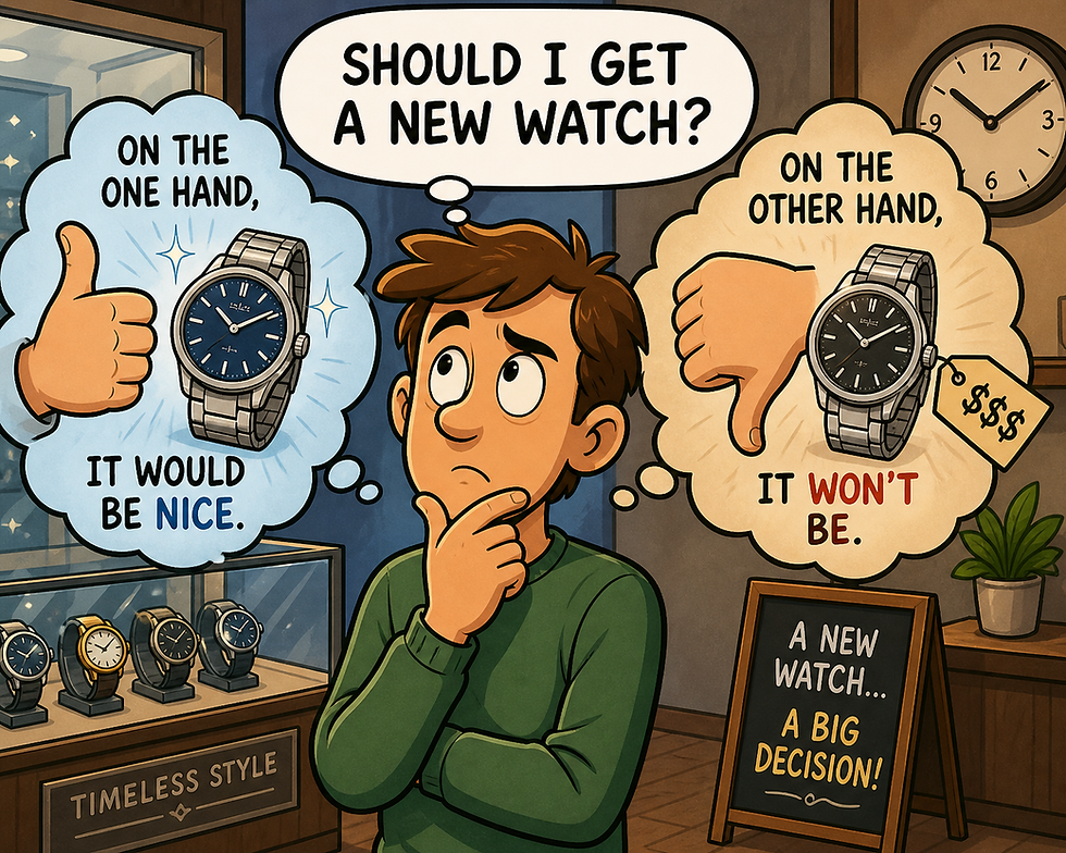 Should I get a new watch? On the one hand, it would be nice; on the other hand, it won't be.