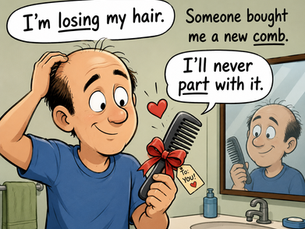 I’m losing my hair. Someone bought me a new comb. I’ll never part with it.