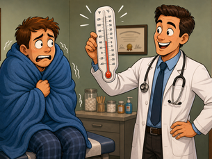 The doctor took my temperature. Now I’m cold.