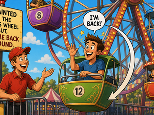 I fainted on the Ferris Wheel but, I came back around.