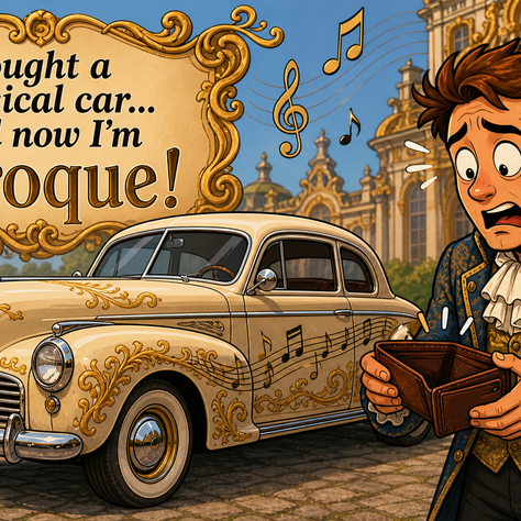 Bought a classical car… and now I’m Baroque!