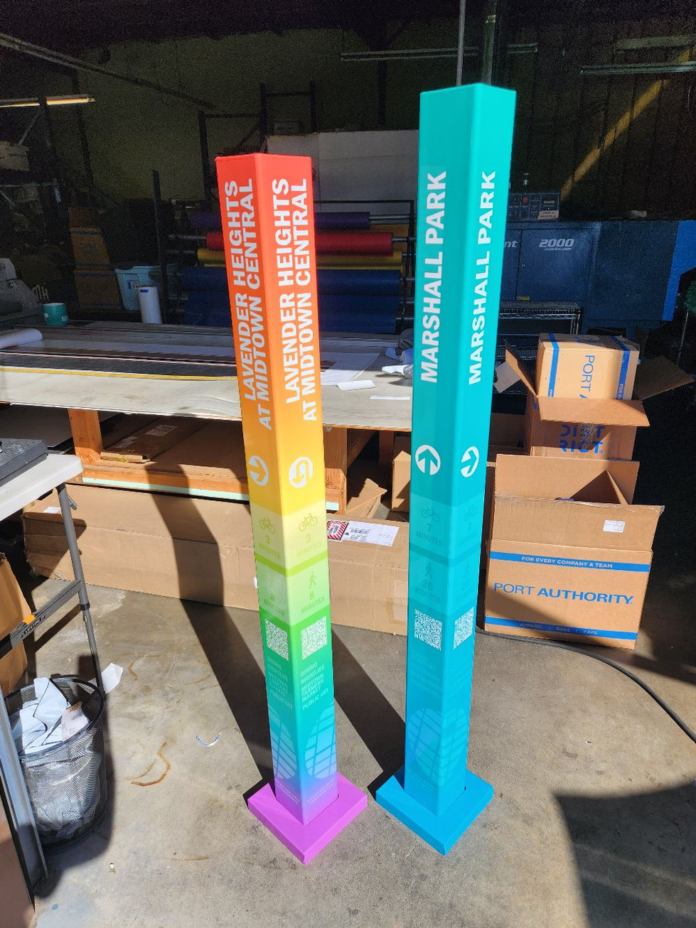 Directory wayfinding signs posts sacramento downtown midtown installation tagteam graphics