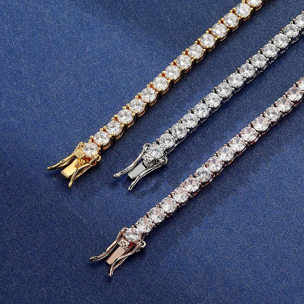 Thumbnail: Silver/Gold 3mm 4mm 5mm Tennis Chain
