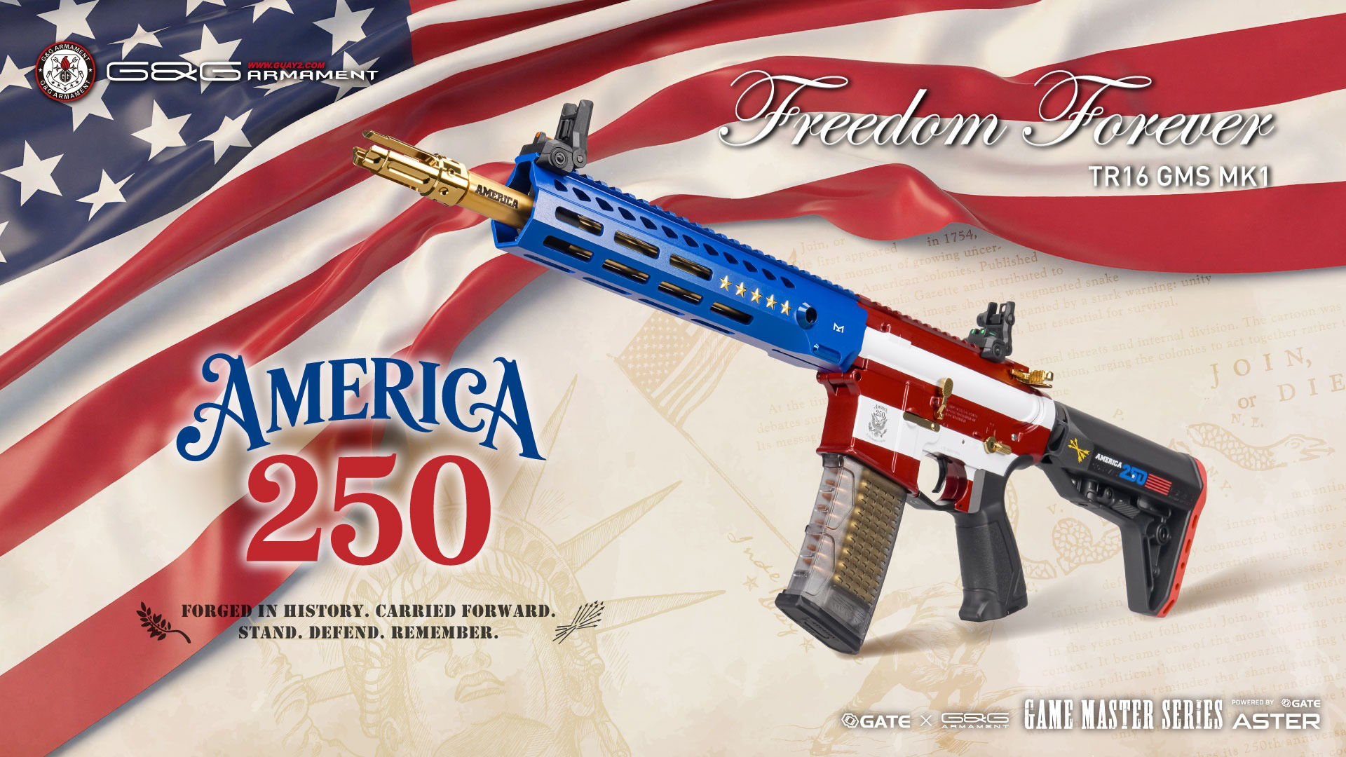 New Product: G&G ARMAMENT TR16 GMS MK1 9"America's 250th Edition