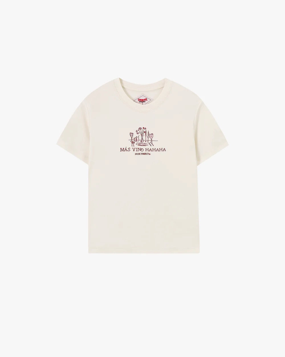 NUDE PROJECT - Remera más vino blanca