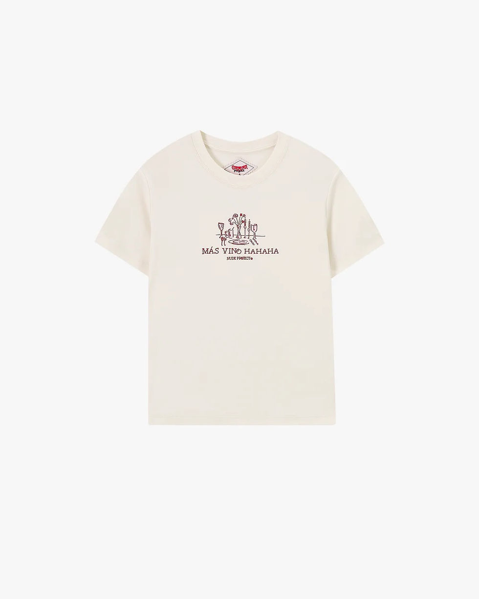 NUDE PROJECT - Remera más vino blanca