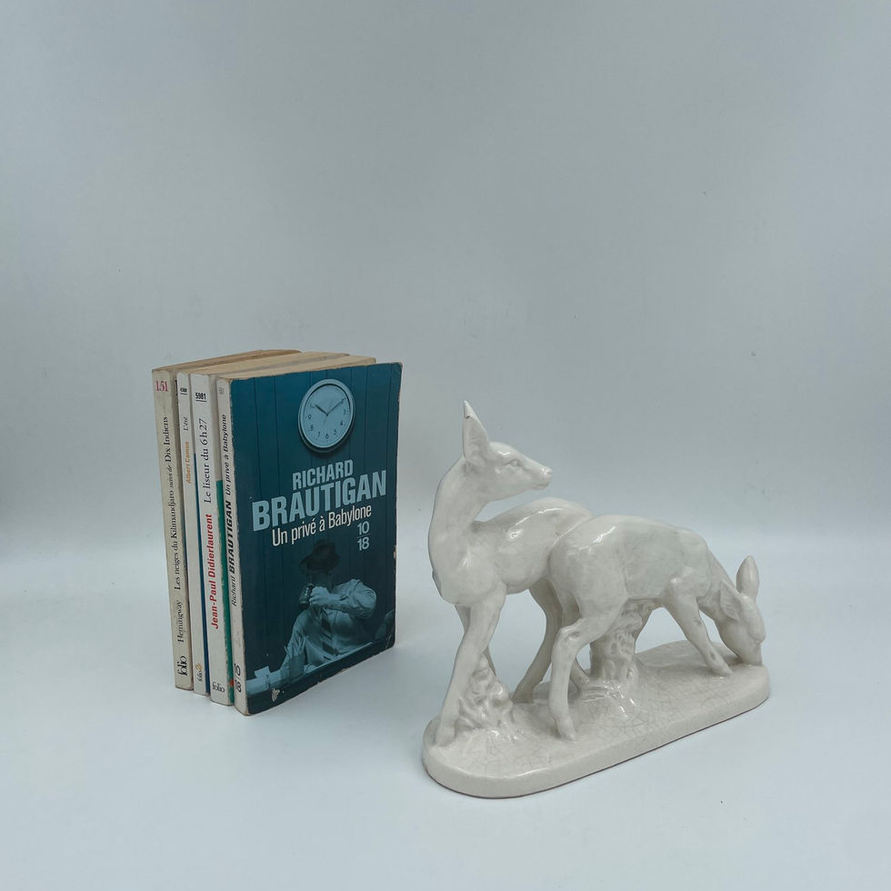 Figurine en porcelaine chevreuils