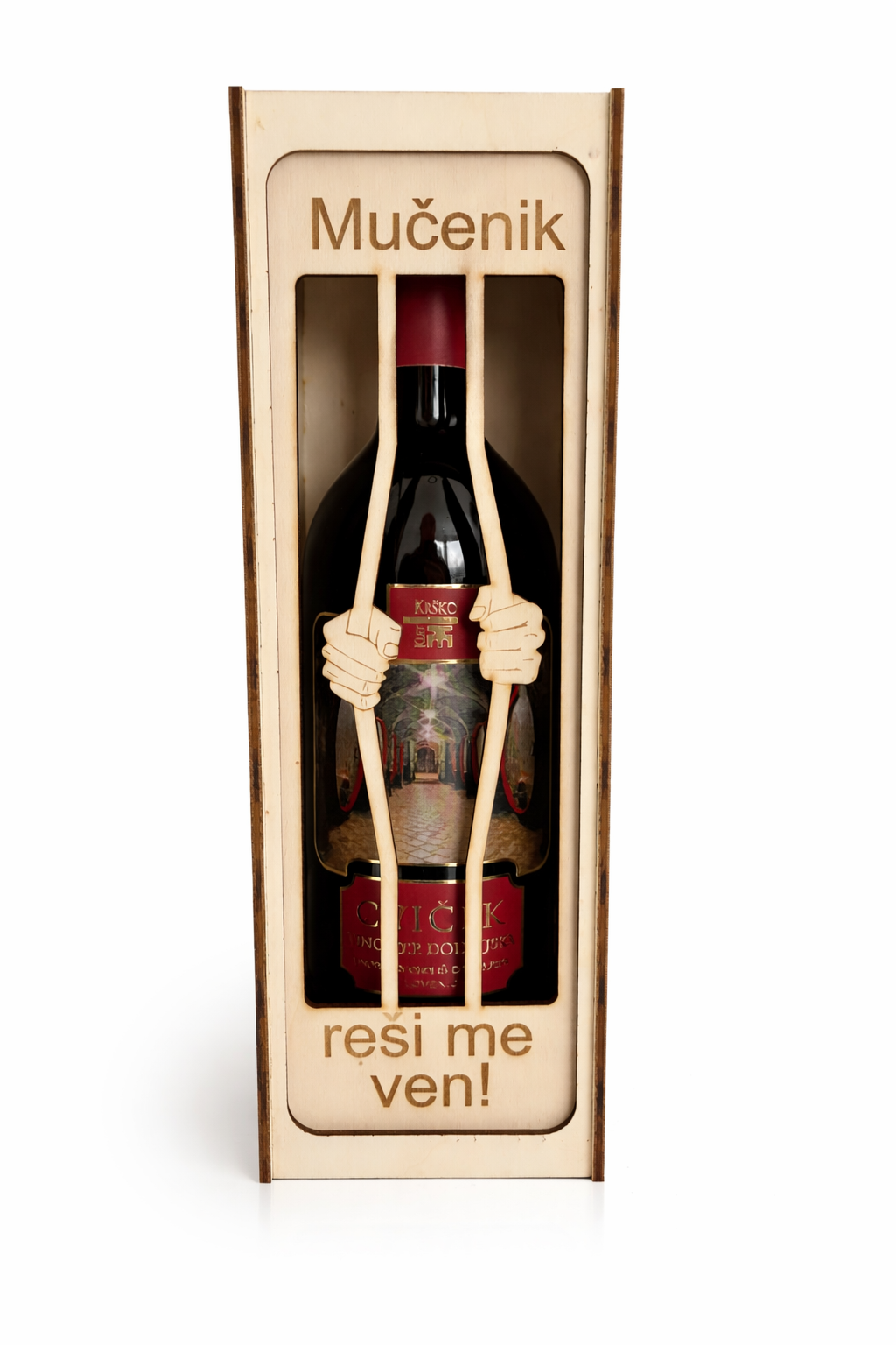 Lesena škatla za vino