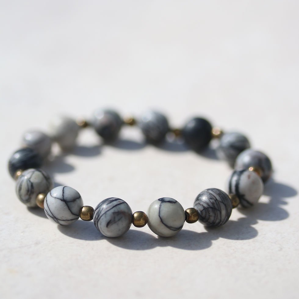 Natural Picasso Jasper gemstone bracelet
