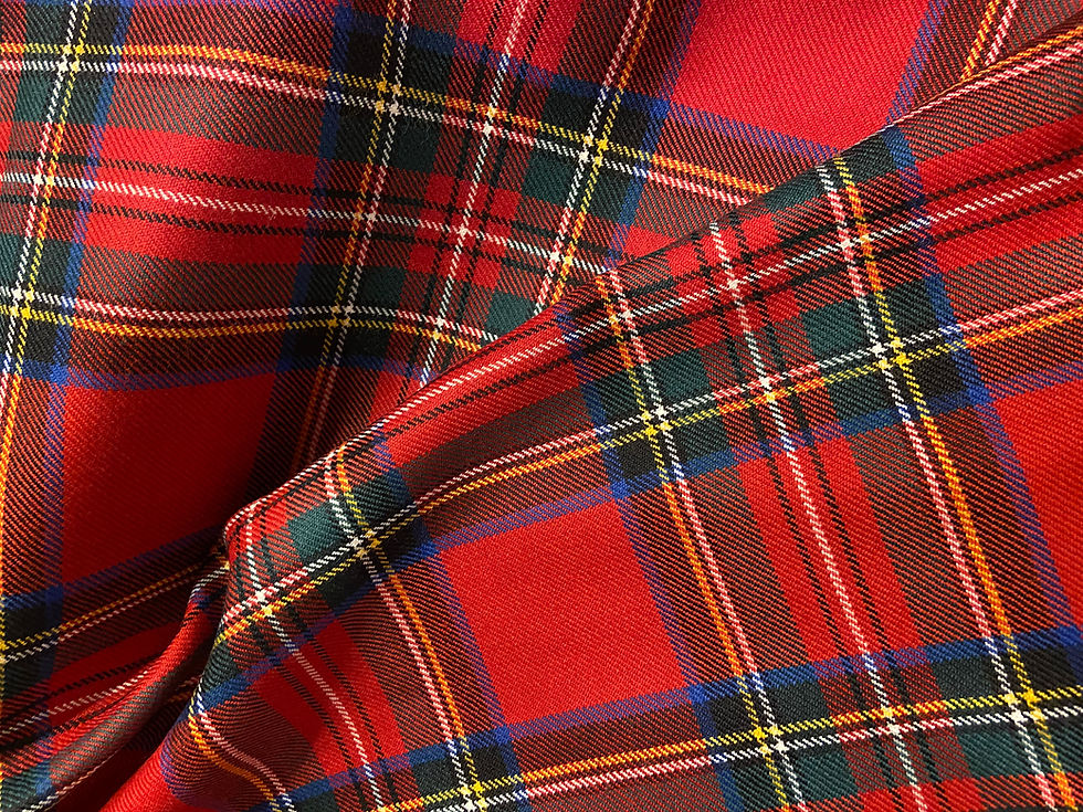 AUTHENTIQUE TARTAN MADE IN SCOTLAND STEWART ROYAL 100% LAINE 10 OZ
