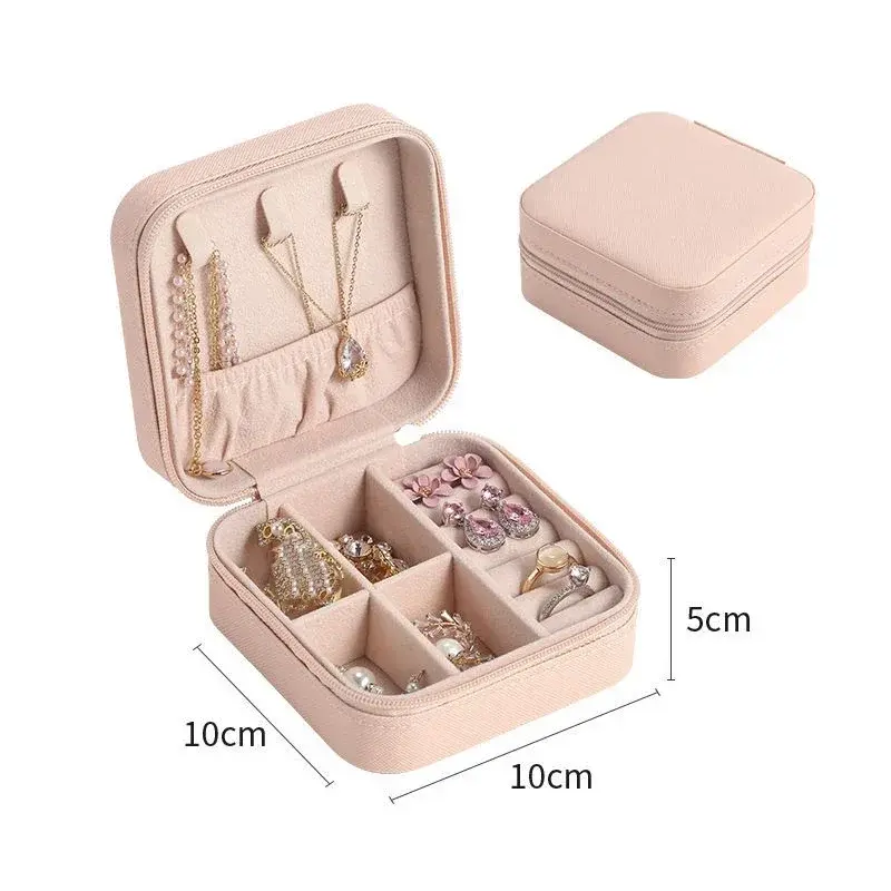 Thumbnail: Portable Jewelry Box Jewelry Organizer Display Travel Jewelry Case Boxes Button
