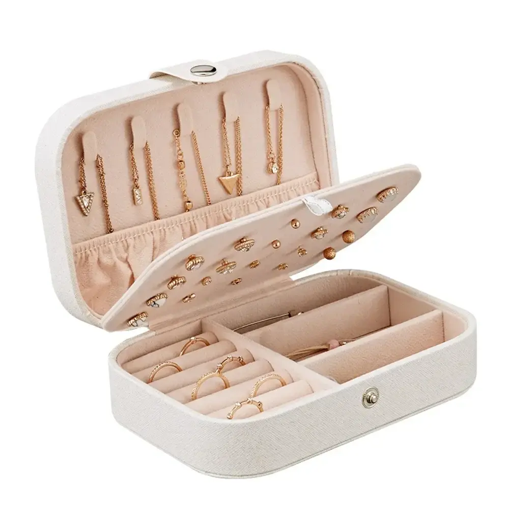 Portable Jewelry Box Jewelry Organizer Display Travel Jewelry Case Boxes Button