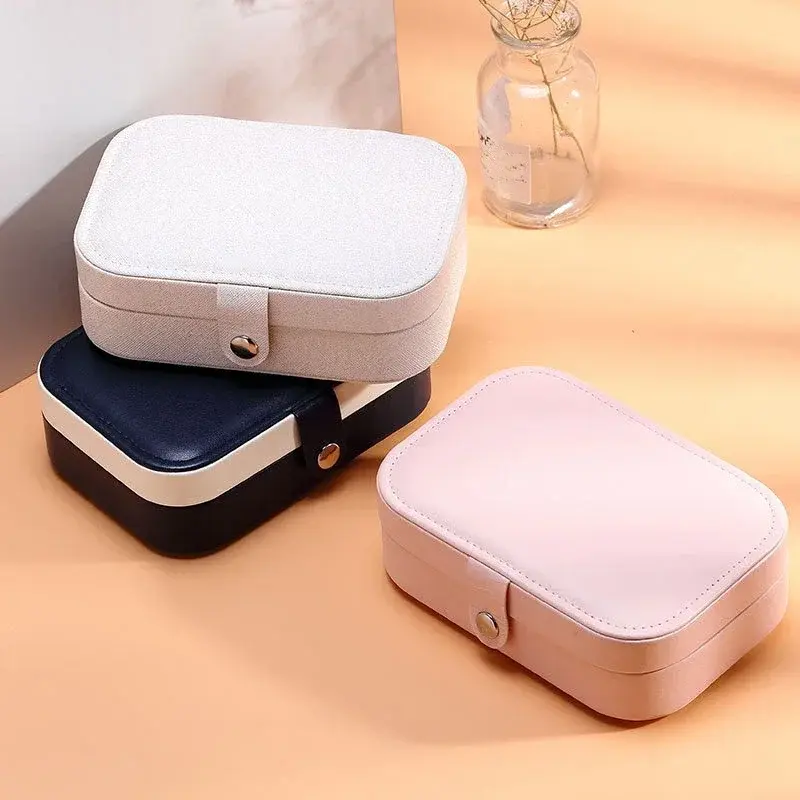 Thumbnail: Portable Jewelry Box Jewelry Organizer Display Travel Jewelry Case Boxes Button