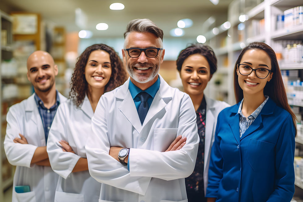 group-pharmacists-standing-together-looking-camera-chemist-group-healthcare-professionals-