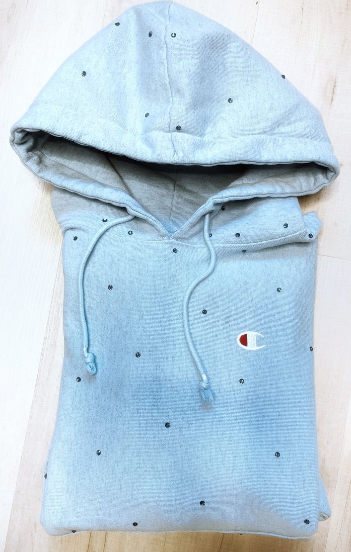 Thumbnail: Sky Blue Champion Hoodie X Denim Stones