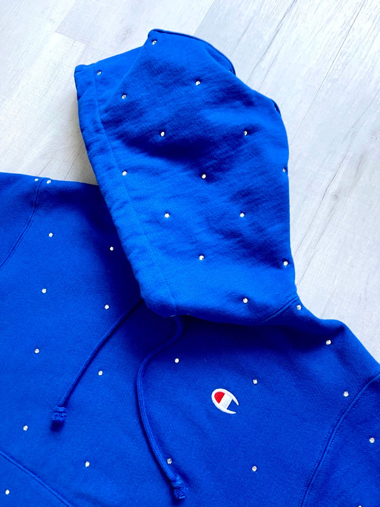 Royal Blue Champion Hoodie X Silver Stones