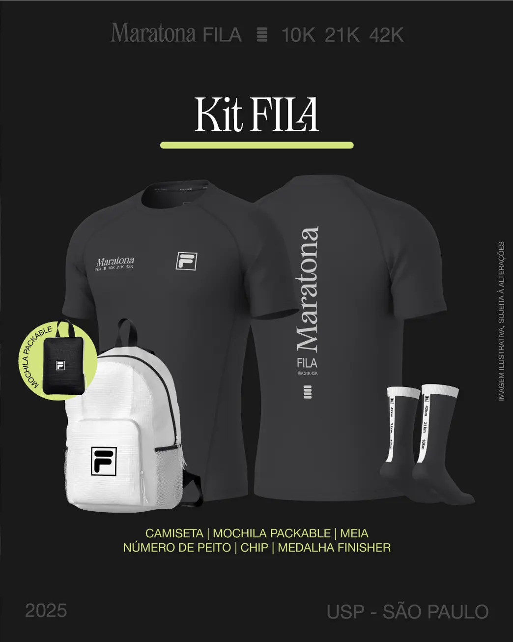 Kit Maratona Fila corrida de rua desconto Beta leandro pricoli