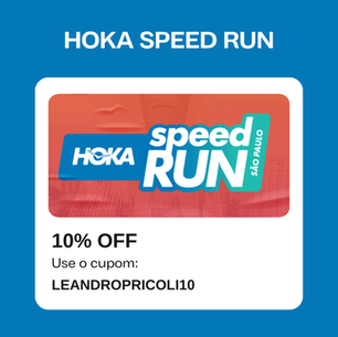 Cupom Desconto Hoka Speed Run: 10% OFF em São Paulo, Rio de Janeiro e Salvador