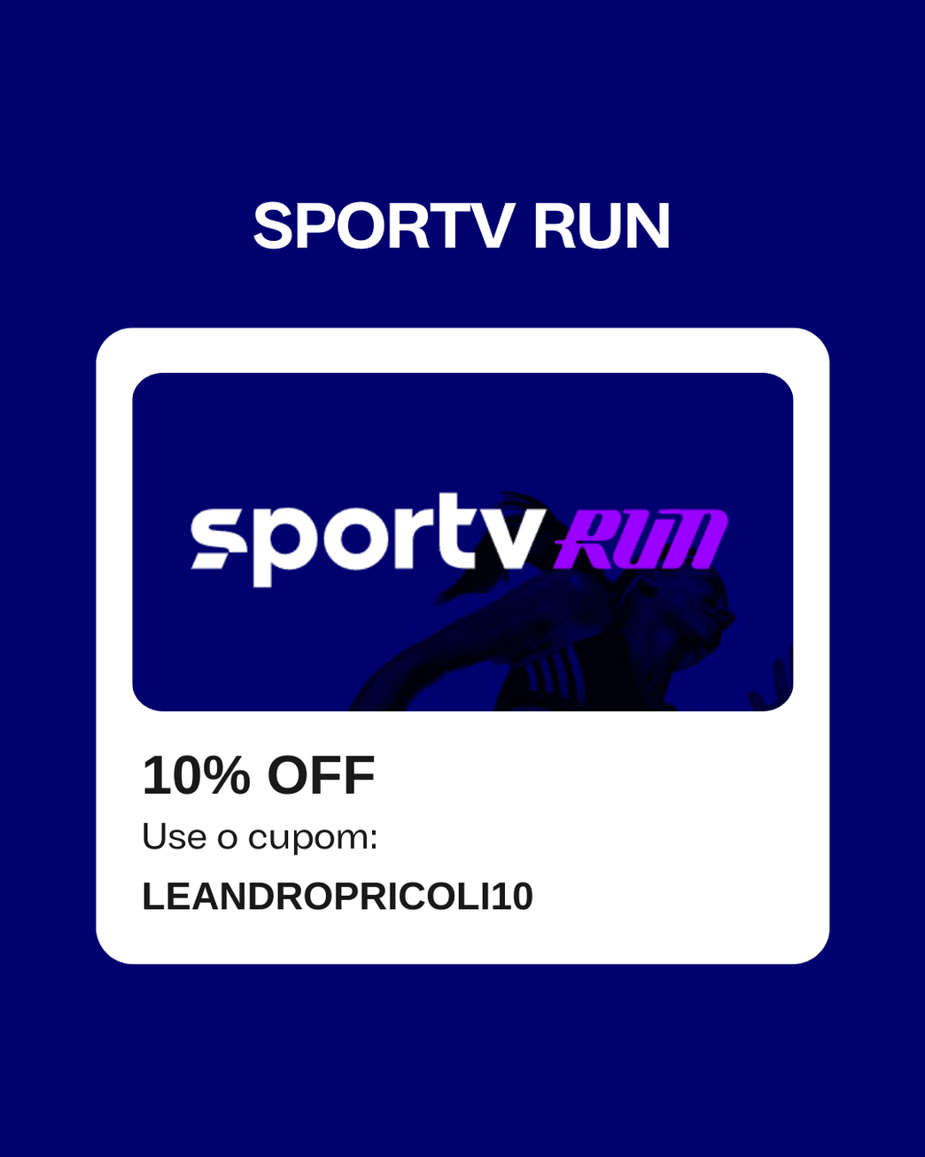 cupom de desconto yescom sportv run corrida