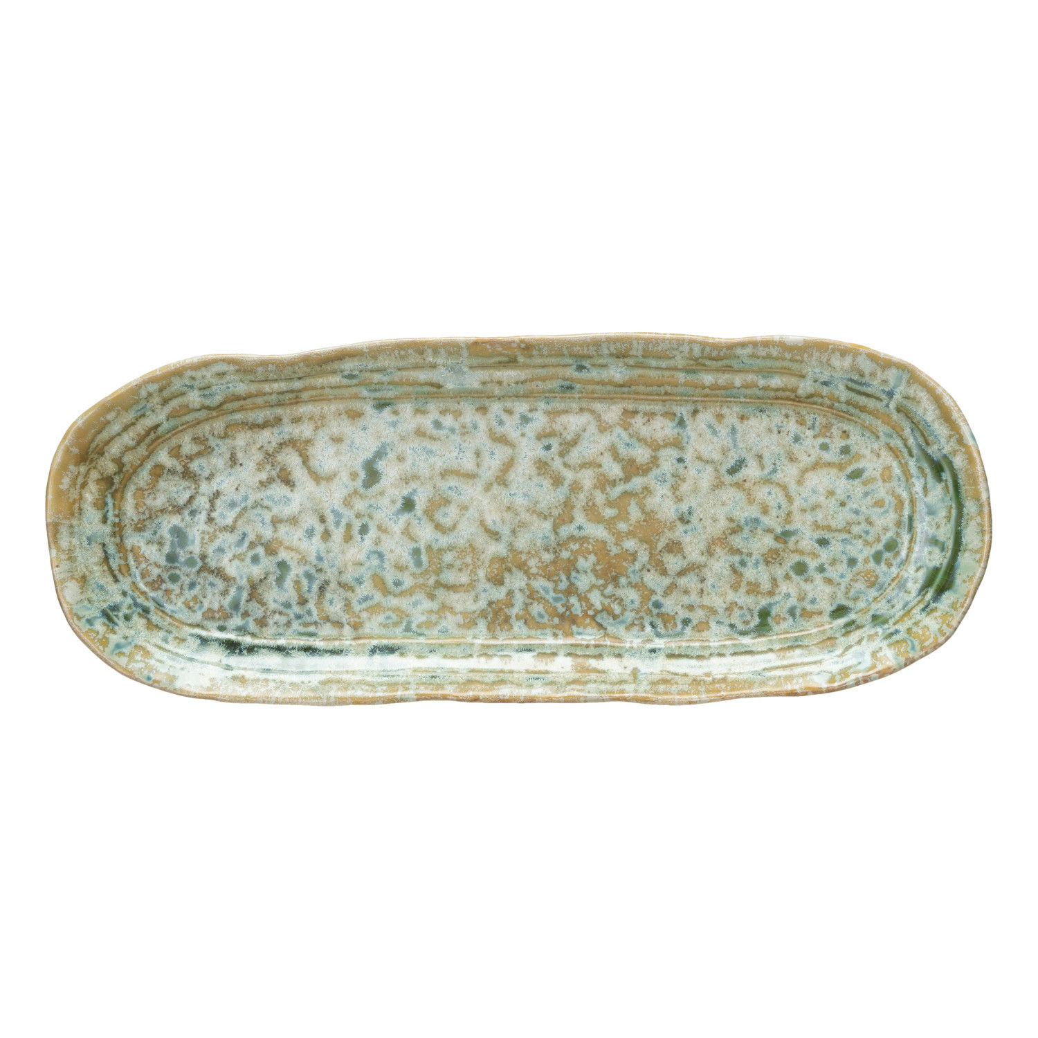 Green Stoneware Platter