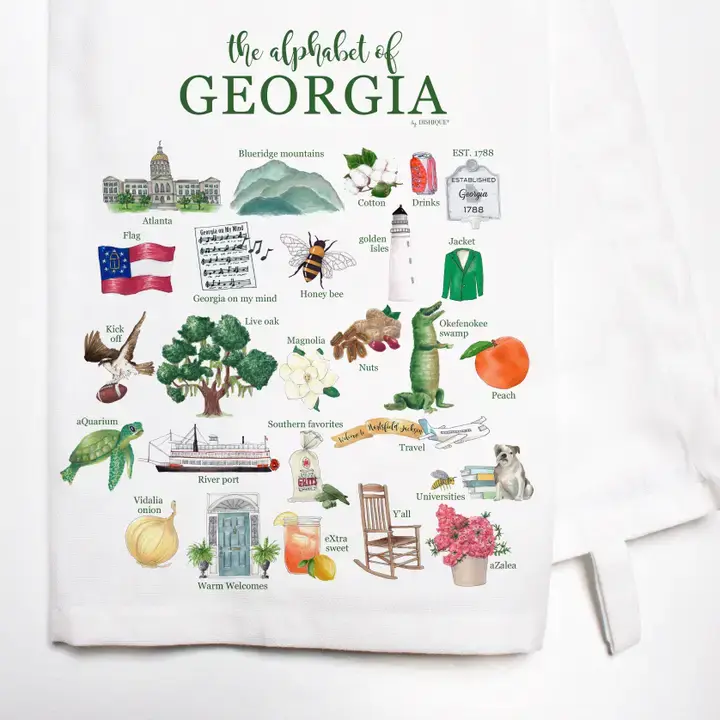 "Georgia Alphabet" Hand/Bar Towel