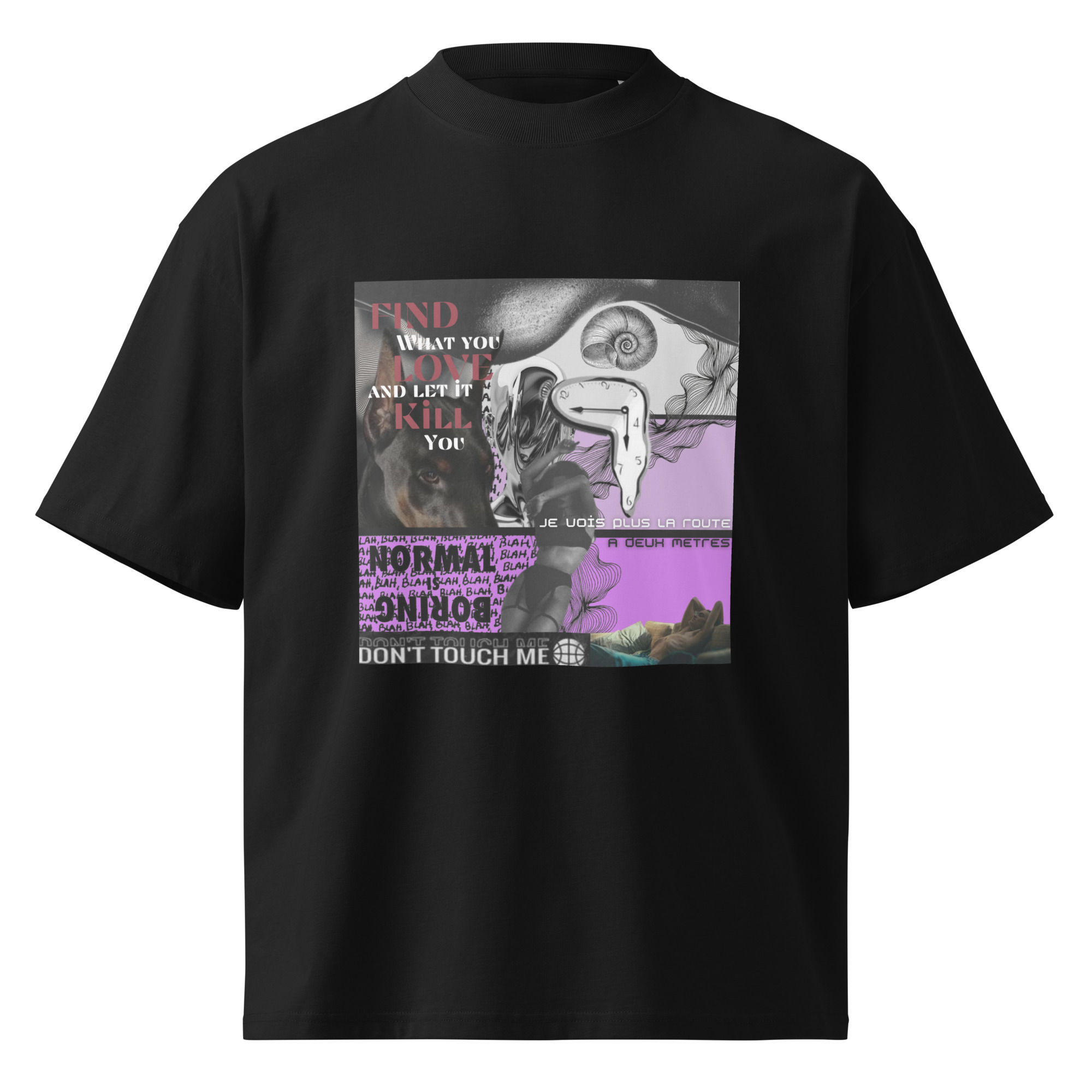 Unisex organic oversized high neck t-shirt