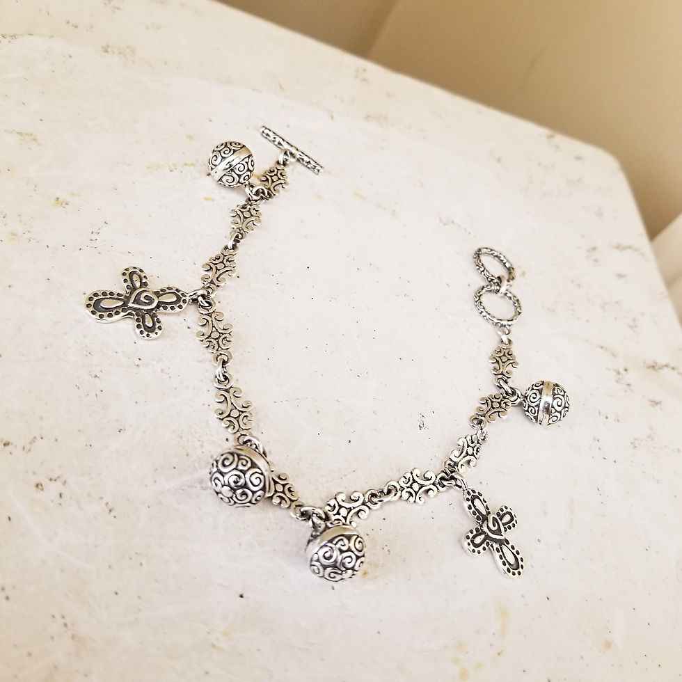 Thumbnail: Just Charms ~ Sterling Silver Charm Bracelet