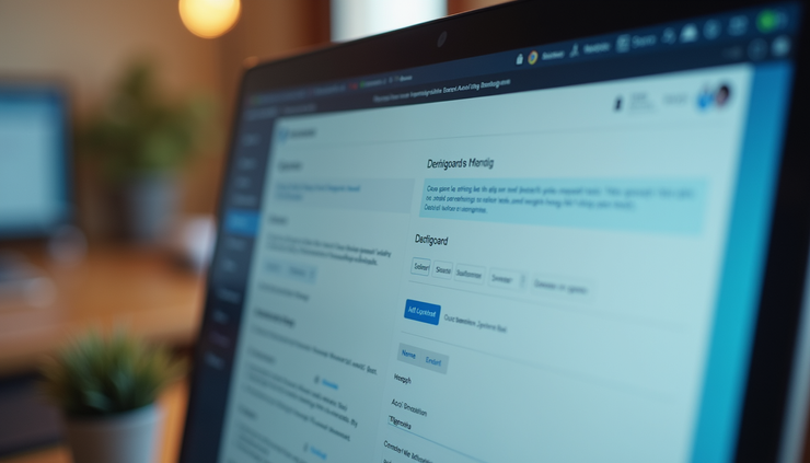 Close-up of a website content management dashboard showing editing tools