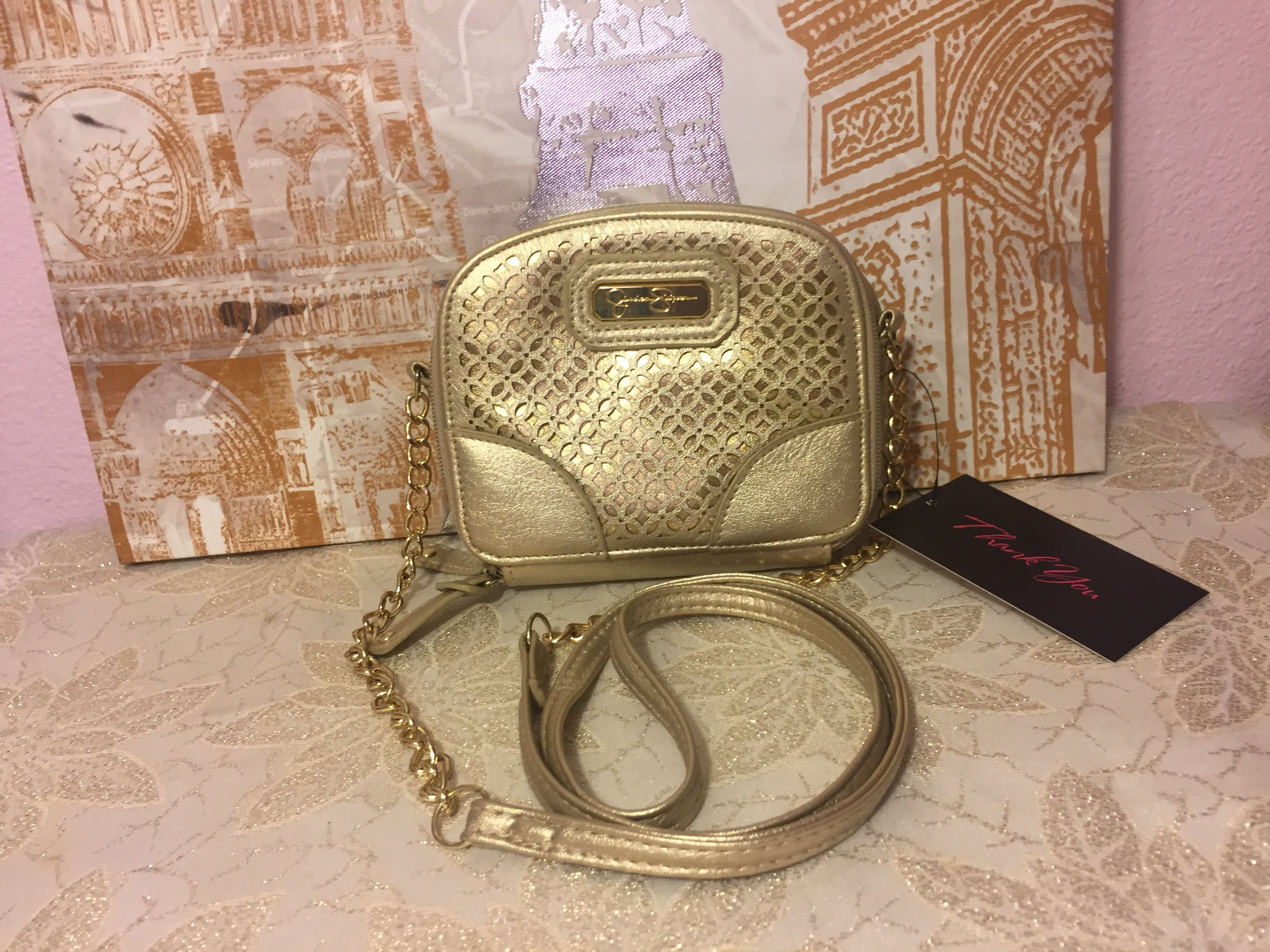 Jessica Simpson Gold Cross-body Bag