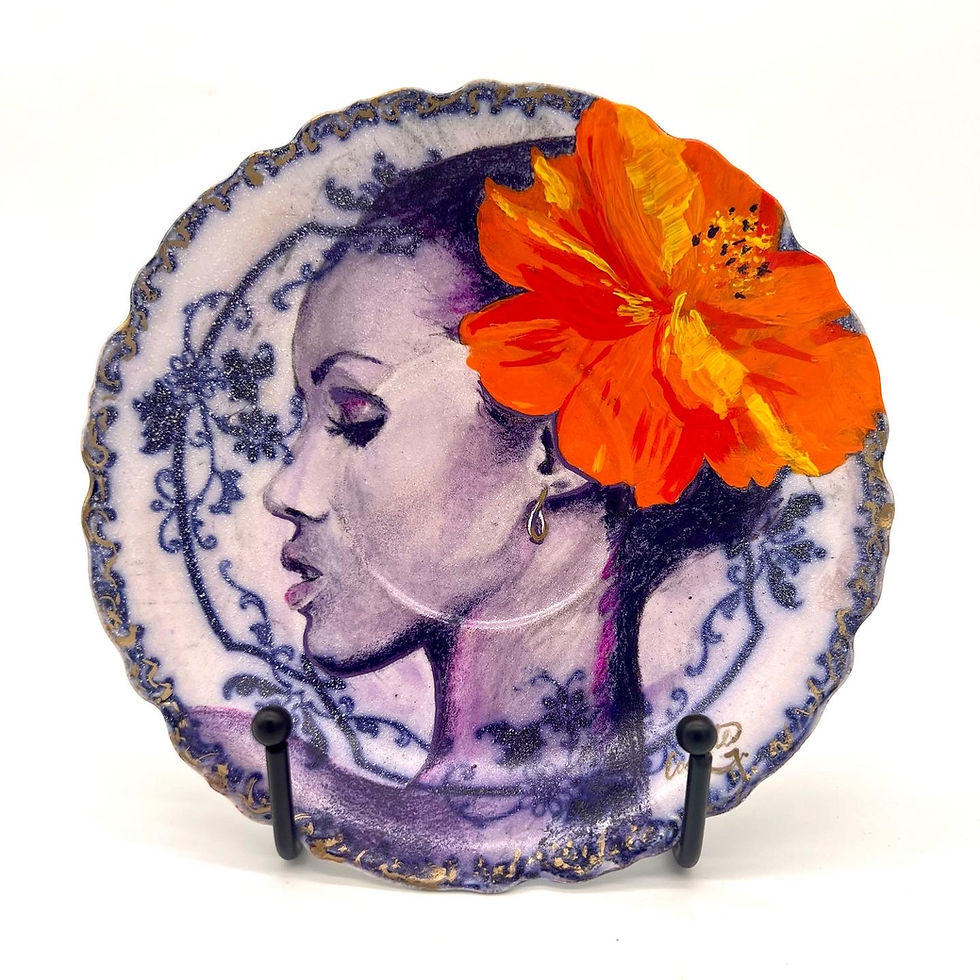 Iman  With Orange Flower