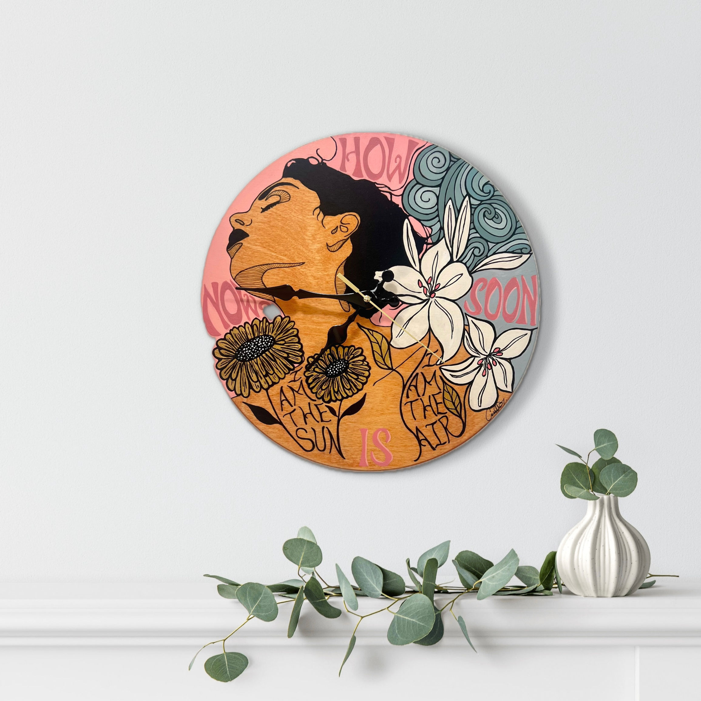 "How Soon Is Now?" Hand Painted Clock