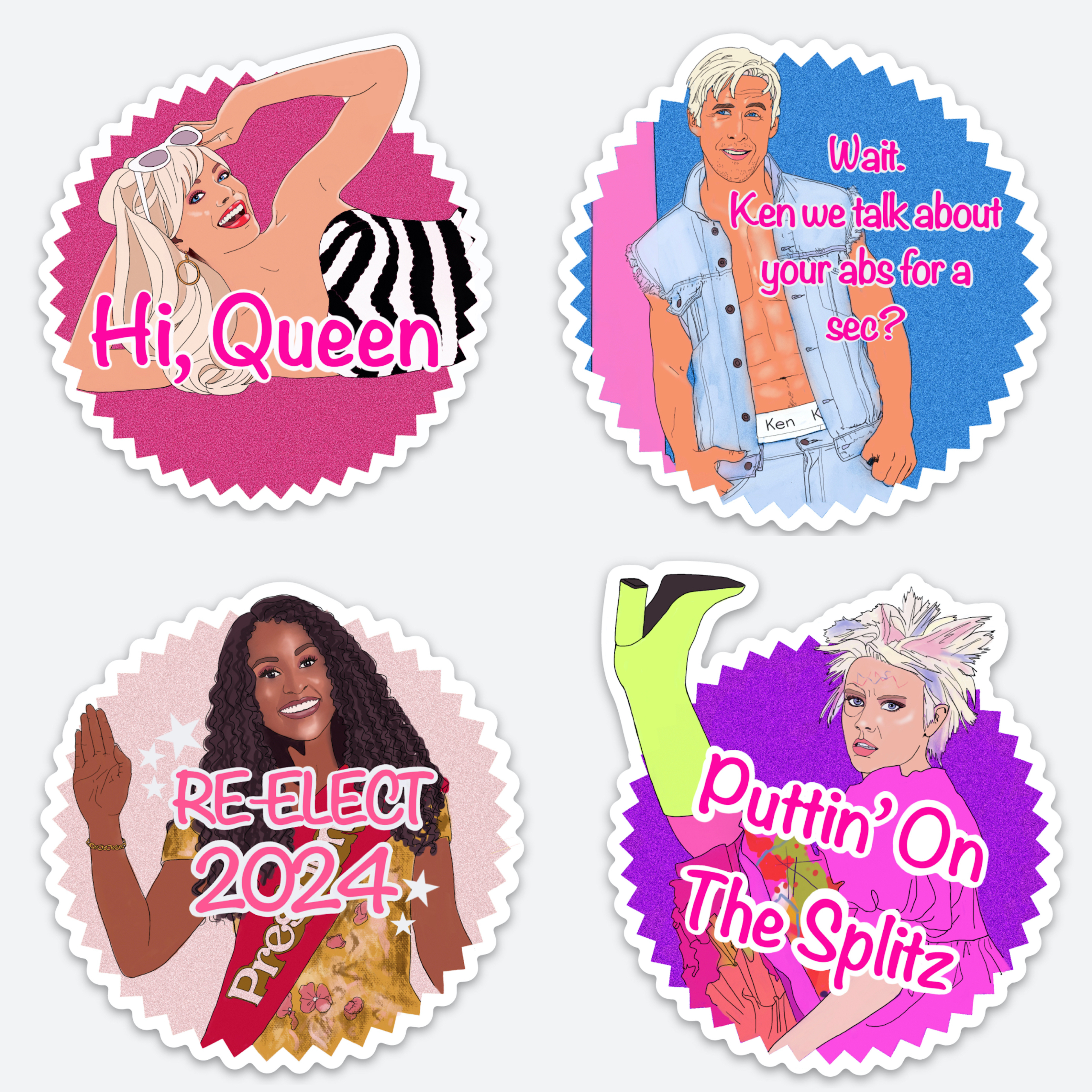 "Barbie" 4 Pack Stickers
