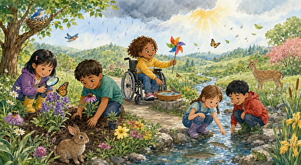 children exploring